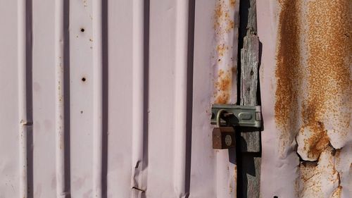 Close-up of rusty metal door