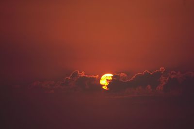 Low angle view of sky at sunset