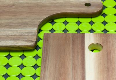 Close-up of fresh green plants on wood