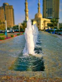 Close-up of fountain in city