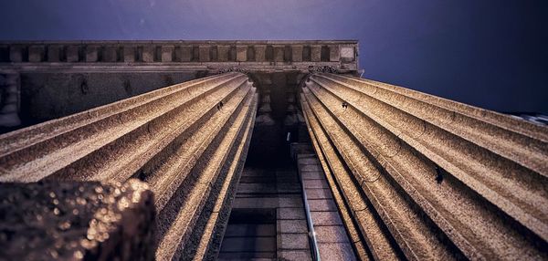 Low angle view of historical building against sky at night