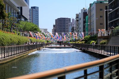 Bridge over river in city