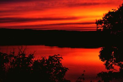 Sunset over lake