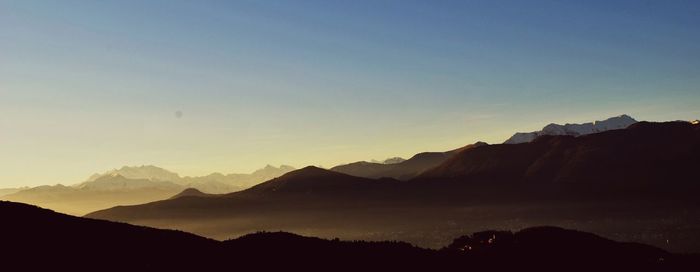 View of mountain range against sky