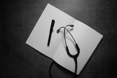 High angle view of heart shape on table