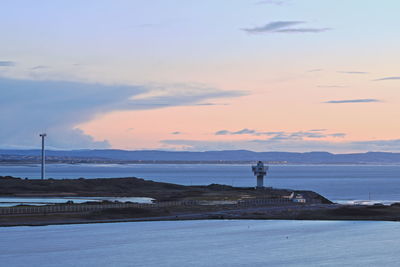 Scenic view of sea at sunset