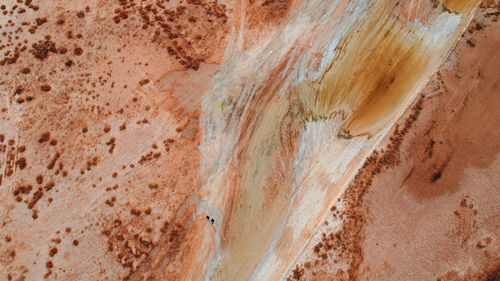 High angle view of sand at beach