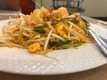 Close-up of meal served in plate