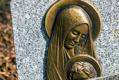 Close-up of angel statue