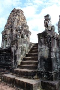 Low angle view of temple against sky