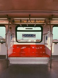 Empty seat in subway train