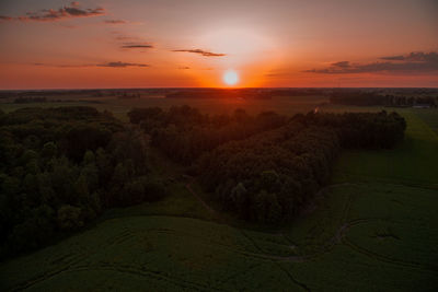 Sunset view from air ballon