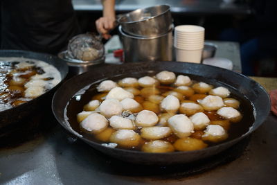 High angle view of food on table