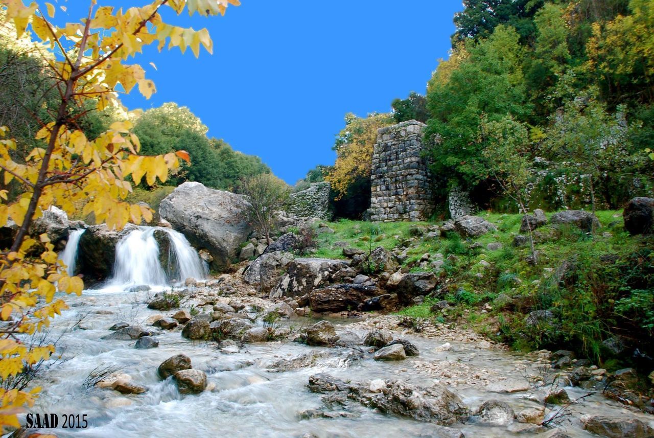 SCENIC VIEW OF RIVER FLOWING THROUGH ROCKS