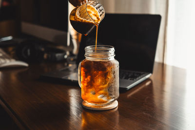 Close-up of drink on table