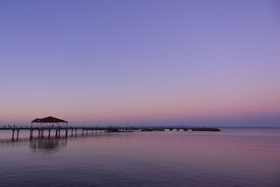 Scenic view of sea at sunset