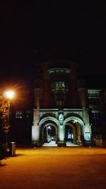 View of illuminated building at night