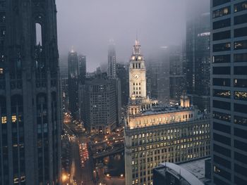 Illuminated city at night