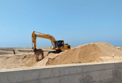 Construction site against clear sky