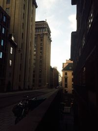 Road in city against sky