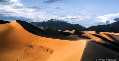 Scenic view of desert against sky