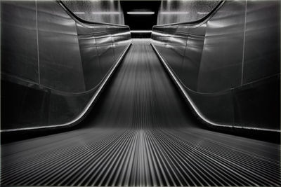 High angle view of escalator