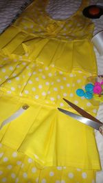 High angle view of multi colored umbrella