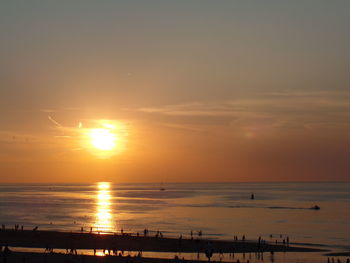 Scenic view of sea during sunset