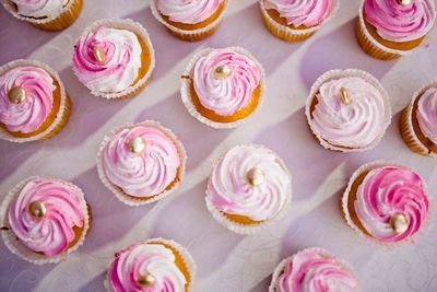 Directly above shot of cupcakes