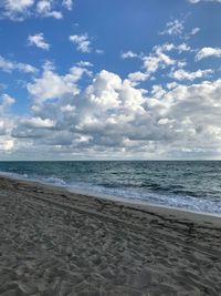 Scenic view of beach against sky