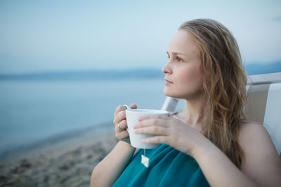 Woman looking at sea