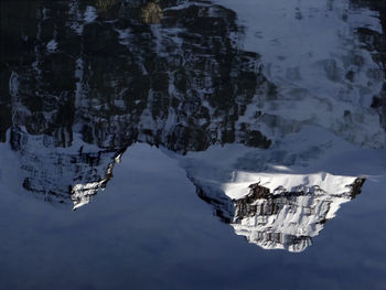 High angle view of ice floating on sea