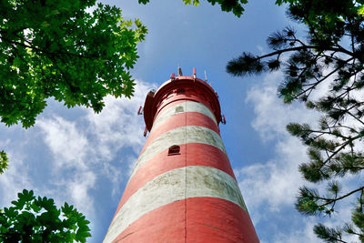 Low angle view of lighthouse against sky