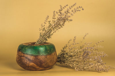 Close-up of christmas decoration on table