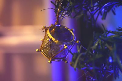 Close-up of christmas decoration hanging