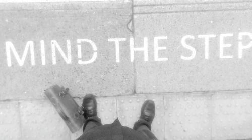 Close-up of text on wall