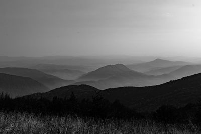 Black and white landscape of carpathian mountains