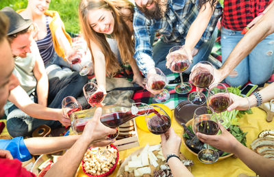 Group of people toasting wineglasses