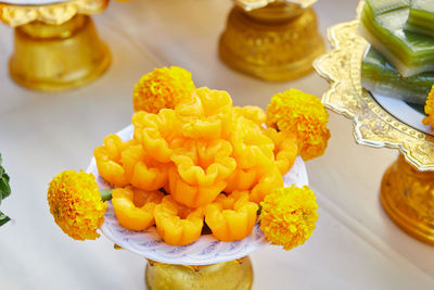 Close-up of food on table