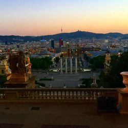 View of cityscape at sunset