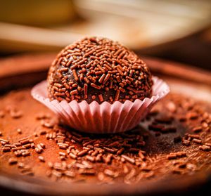 Close-up of cupcakes on table