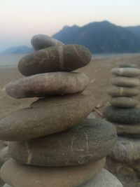 Close-up of stack of stones