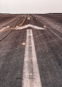 High angle view of airport runway