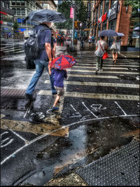 Woman standing on street