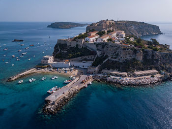 Aerial view of the archipelago of the tremiti islands in puglia region