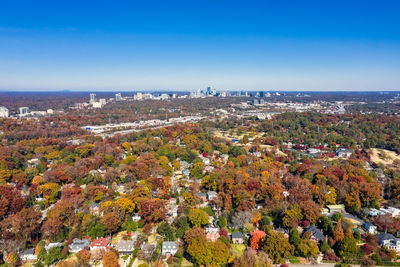 High angle view of townscape against sky