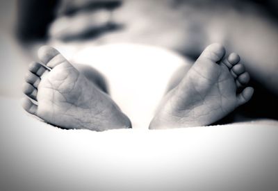 Close-up of baby feet