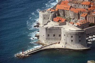 Walls of dubrovnik by adriatic sea