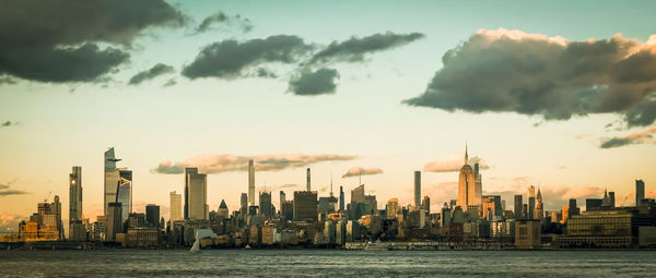 Cityscape against sky during sunset,new york city, united states of america