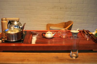 Close-up of food on table